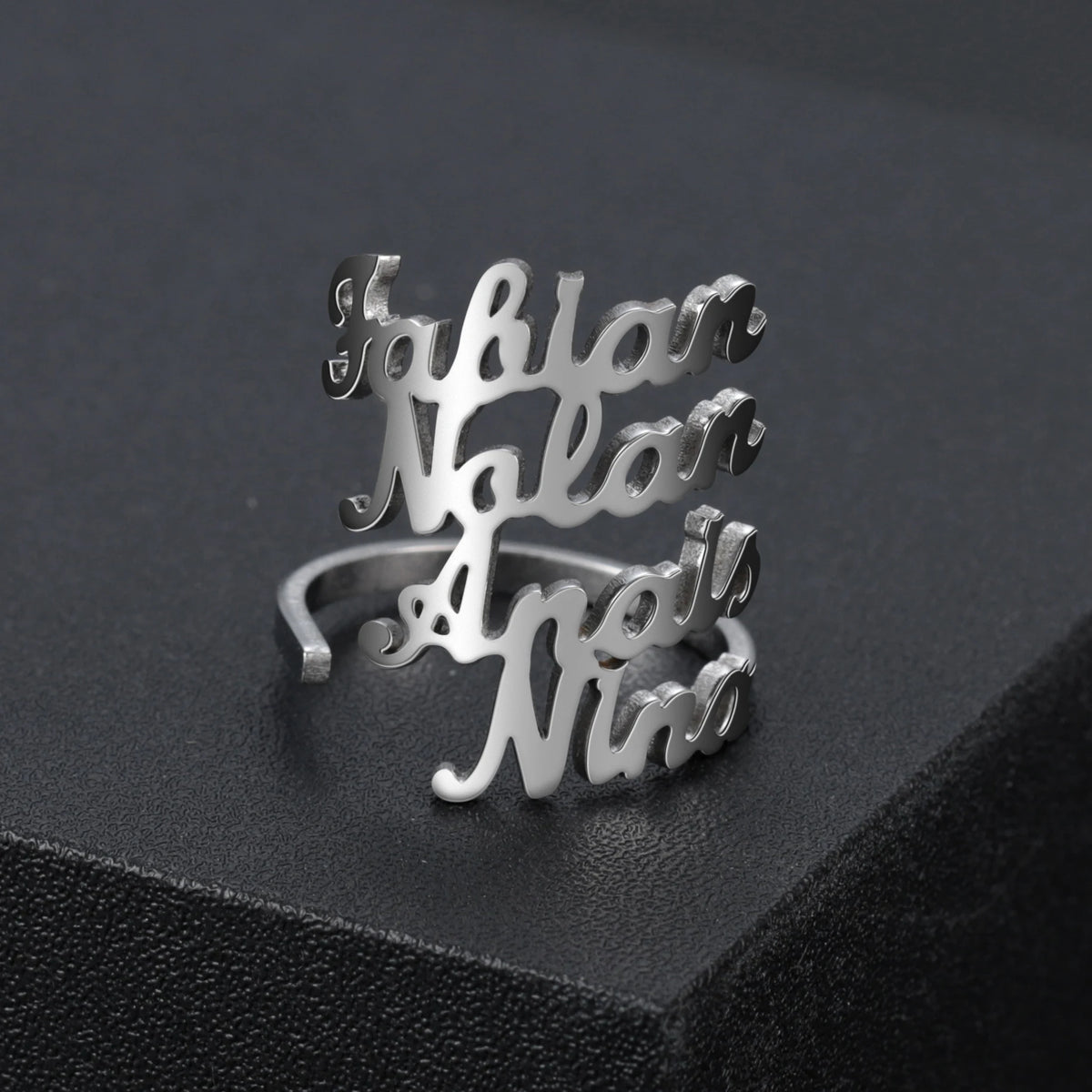 Custom Double Name Rings
