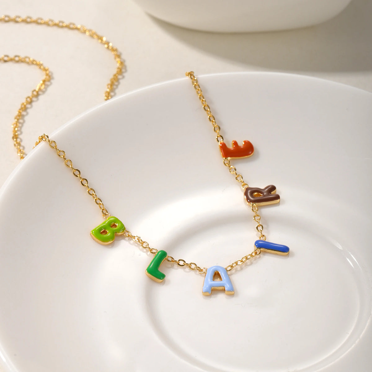 Custom Enamel Letter Pendant