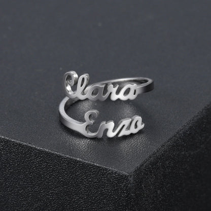 Custom Double Name Rings