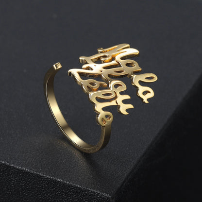 Custom Double Name Rings