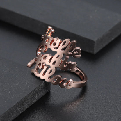 Custom Double Name Rings