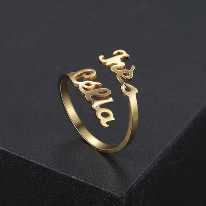 Custom Double Name Rings