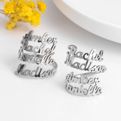 Custom Double Name Rings