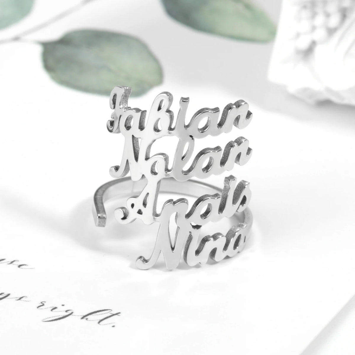 Custom Double Name Rings