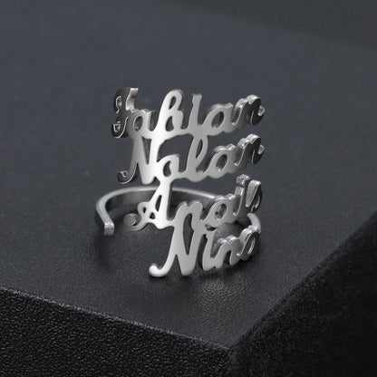 Custom Double Name Rings