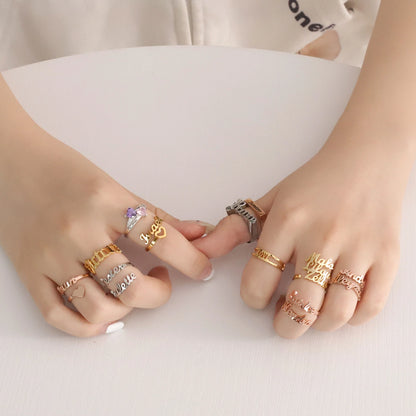 Custom Double Name Rings