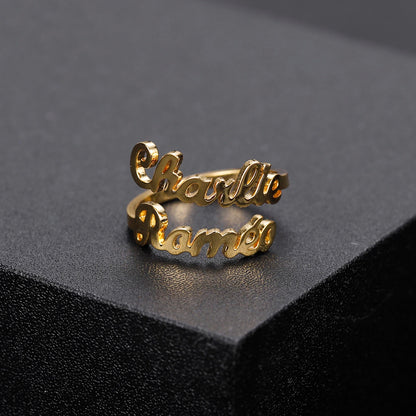 Custom Double Name Rings