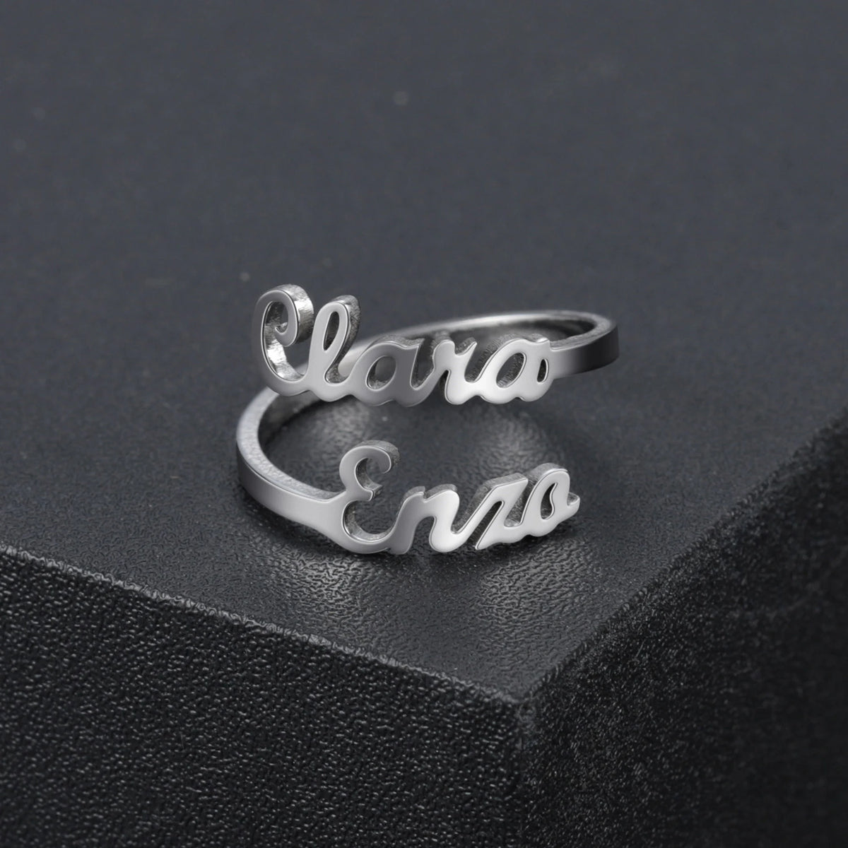 Custom Double Name Rings